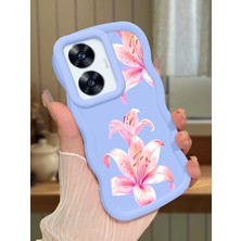 Ucuc Realme C55 Uyumlu Mavi Silikon Kılıf Kamera Korumalı Darbe Emici Tasarım Şık Baskı Kılıf