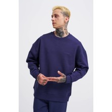 Machinist Erkek Basic Diagonal Swearshirt Gece Mavisi
