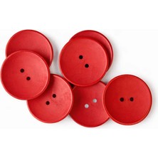 İğne İzi 15MM Kırmızı Ahşap Düğme  50 Adet - Red Buttons Set, Wooden Button,  50 Pieces, 15MM