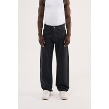 Machinist Erkek Soft Surfaced Baggy Relaxed Jean Pantolon Koyu Antrasit