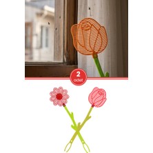 Flora 2 Adet Vur Tut Sineklik F151, Esnek Dayanıklı Sinek Böcek Haşere Kovucu Raketi Gül Papatya 2’li Set