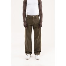 Machinist Erkek Soft Surfaced Baggy Relaxed Jean Pantolon Haki