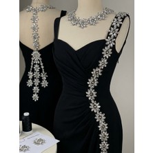 Ütü ile Yapışan Taşlı Şerit / Papatya Model / 50 cm / Gümüş DF382