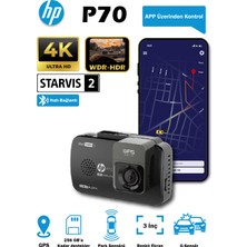 Hp P70  4K Wdr, Araçiçi Ön + Arka Kamera, 3 Inch Renkli IPS LCD Ekran, Gps’li, Wi-Fi Destekli