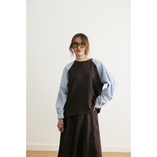 Zülays Poplin Kol Detaylı Bluz Acı Kahve