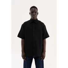 Machinist Erkek Basic Cotton Gömlek Siyah