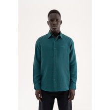 Machinist Erkek Basic Uzun Kollu Cotton Gömlek Yağ Yeşili