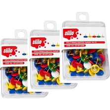 Stilo Renkli Raptiye Karışık 100' Lü ( 3 Kutu )