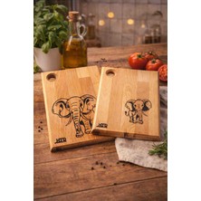 Htd Wood Ikili Dekoratif Filli Kesme Tahtası