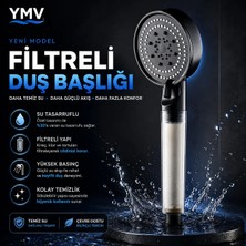 YMV 5 Fonksiyonlu Filtreli Duş Başlığı Kireç ve Klor Önleyici Yüksek Basınçlı Su Tasarruflu Banyo Duşu