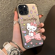 Ucuc iPhone 14 Pro Uyumlu Sert Akrilik Arka Silikon Kenar Lens Koruma Şık Baskı Kılıf