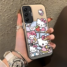 Ucuc Samsung Galaxy A25 Uyumlu Sert Akrilik Arka Silikon Kenar Lens Koruma Şık Baskı Kılıf