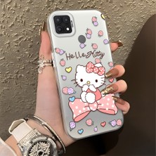 Ucuc Oppo A15/A15S Uyumlu Sert Akrilik Arka Silikon Kenar Lens Koruma Şık Baskı Kılıf