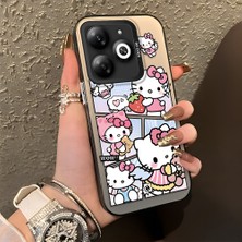 Ucuc Infinix Smart 8/8 Pro/8 Plus Uyumlu Sert Akrilik Arka Silikon Kenar Lens Koruma Şık Baskı Kılıf