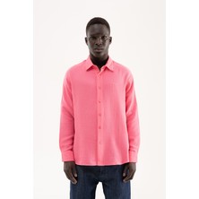 Machinist Erkek Basic Uzun Kollu Cotton Gömlek Pembe