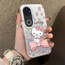 Ucuc Vivo V50 Uyumlu Sert Akrilik Arka Silikon Kenar Lens Koruma Şık Baskı Kılıf