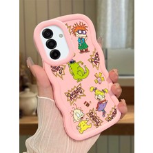 Ucuc Samsung Galaxy A17 4g/5g Uyumlu Pembe Silikon Kılıf Kamera Korumalı Darbe Emici Tasarım Şık Baskı Kılıf