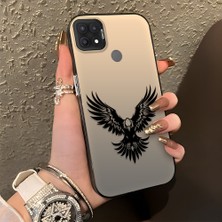 Ucuc Oppo A15/A15S Uyumlu Sert Akrilik Arka Silikon Kenar Lens Koruma Şık Baskı Kılıf
