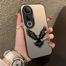 Ucuc Vivo V50 Lite 4g/5g Uyumlu Sert Akrilik Arka Silikon Kenar Lens Koruma Şık Baskı Kılıf