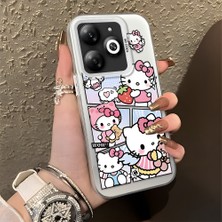 Ucuc Infinix Smart 8/8 Pro/8 Plus Uyumlu Sert Akrilik Arka Silikon Kenar Lens Koruma Şık Baskı Kılıf