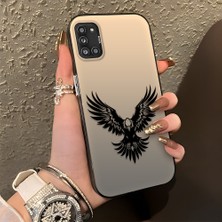 Ucuc Samsung Galaxy A31 Uyumlu Sert Akrilik Arka Silikon Kenar Lens Koruma Şık Baskı Kılıf