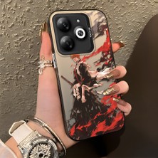 Ucuc Infinix Smart 8/8 Pro/8 Plus Uyumlu Sert Akrilik Arka Silikon Kenar Lens Koruma Şık Baskı Kılıf