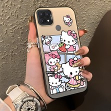 Ucuc Oppo A15/A15S Uyumlu Sert Akrilik Arka Silikon Kenar Lens Koruma Şık Baskı Kılıf