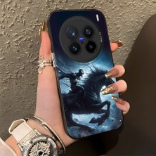 Ucuc Vivo X200 Pro Uyumlu Sert Akrilik Arka Silikon Kenar Lens Koruma Şık Baskı Kılıf