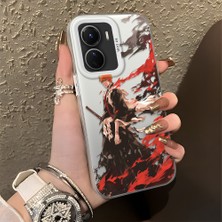 Ucuc Vivo Y02S Uyumlu Sert Akrilik Arka Silikon Kenar Lens Koruma Şık Baskı Kılıf
