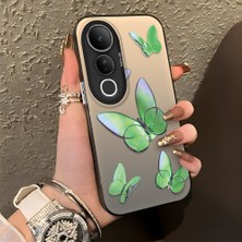 Ucuc Vivo V50 Lite 4g/5g Uyumlu Sert Akrilik Arka Silikon Kenar Lens Koruma Şık Baskı Kılıf