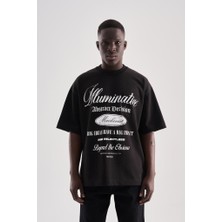Machinist Erkek Printed Pocket Oversize Tişört Siyah