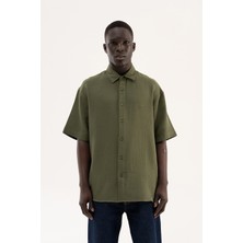 Machinist Erkek Basic Cotton Gömlek Haki