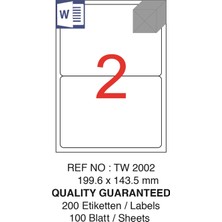 Jokey Kırtasiye Yapışkanlı Injet/laser/a4 Formunda Sticker/etiket "199.6MM x 43.5mm" Laser Etiket - (5.yaprak / 10 Etiket)