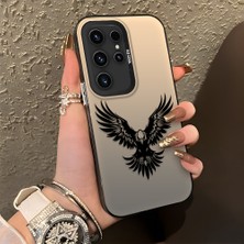 Ucuc Samsung Galaxy S23 Ultra Uyumlu Sert Akrilik Arka Silikon Kenar Lens Koruma Şık Baskı Kılıf