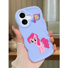 Ucuc iPhone 16 Plus Uyumlu Mavi Silikon Kılıf Kamera Korumalı Darbe Emici Tasarım Şık Baskı Kılıf