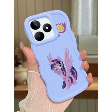 Ucuc Realme C51/C53 Uyumlu Mavi Silikon Kılıf Kamera Korumalı Darbe Emici Tasarım Şık Baskı Kılıf