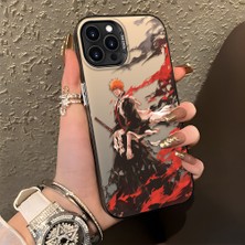 Ucuc iPhone 15 Pro Max Uyumlu Sert Akrilik Arka Silikon Kenar Lens Koruma Şık Baskı Kılıf