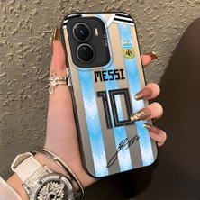 Ucuc Vivo Y02S Uyumlu Sert Akrilik Arka Silikon Kenar Lens Koruma Şık Baskı Kılıf