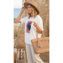 Modelist Baskılı Oversize Basıc T