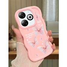 Ucuc Infinix Hot 40I Uyumlu Pembe Silikon Kılıf Kamera Korumalı Darbe Emici Tasarım Şık Baskı Kılıf
