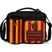 Galatasaray Lisanslı Sarı Kırmızı Beslenme Çantası - 3 Bölmeli Suni Deri Detaylı Okul Çantası