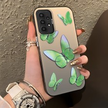 Ucuc Samsung Galaxy A23 4g/5g Uyumlu Sert Akrilik Arka Silikon Kenar Lens Koruma Şık Baskı Kılıf