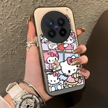 Ucuc Vivo X200 Pro Uyumlu Sert Akrilik Arka Silikon Kenar Lens Koruma Şık Baskı Kılıf
