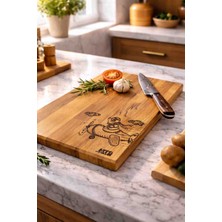 Htd Wood Sevimli Uçak Ahşap Sunumluk Kesme Tahtası
