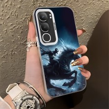 Ucuc Vivo Y19S 4G/Y19S Pro Uyumlu Sert Akrilik Arka Silikon Kenar Lens Koruma Şık Baskı Kılıf