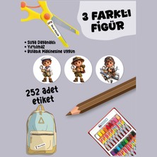 Yunus Copy Okul Etiketi Kalem Defter Etiketi Minik Gezgin Özel Isim Yazılabilen Etiket - 252ADET