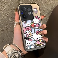 Ucuc Vivo V60 Uyumlu Sert Akrilik Arka Silikon Kenar Lens Koruma Kılıf