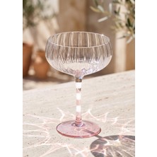 The Mia Ayaklı Cam Dondurma Kasesi Pembe Beyaz 240 ml