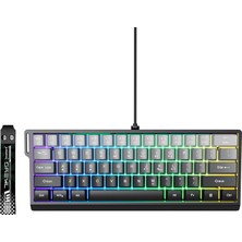 G61-5 Rgb %60 Kompakt Oyuncu Klavyesi – Taşınabilir Ayrılabilir Type-C Kablolu