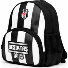 Beşiktaş Lisanslı Çubuk Desenli Rubber Logolu Su Itici Kumaşlı Anaokulu Sırt Çantası